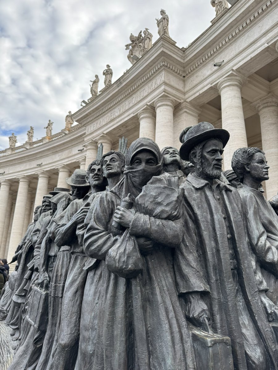 bishopnorwich's tweet photo. Ecumenical pilgrimage today included visiting the archaeological excavations of the necropolis under St Peter’s Basilica, praying at St Peter’s tomb, refugee memorial art, and excellent dialogue with @MartinBrowneOSB at the Dicastery for the Promotion of Christian Unity. https://t.co/djaeYAC5Lo