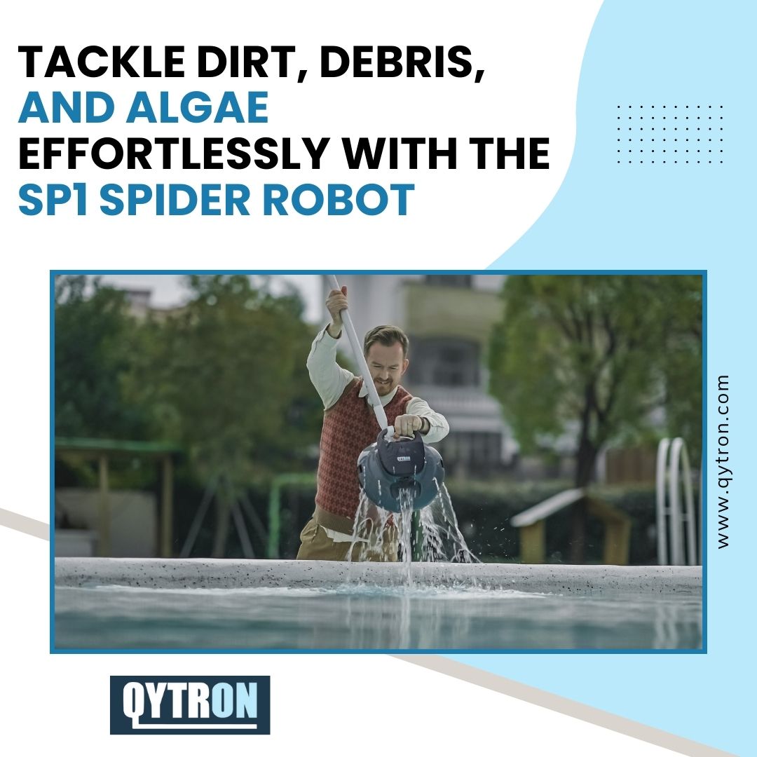QYTRON's tweet photo. Tired of manually cleaning your pool? Let the SP1 SPIDER Robot do the work for you! With its advanced navigation and powerful suction, this robotic cleaner tackles dirt, debris, and algae with ease—leaving your pool sparkling clean and ready to enjoy.

#Qytron #smartpoolcleaner https://t.co/em0PtEkhhK