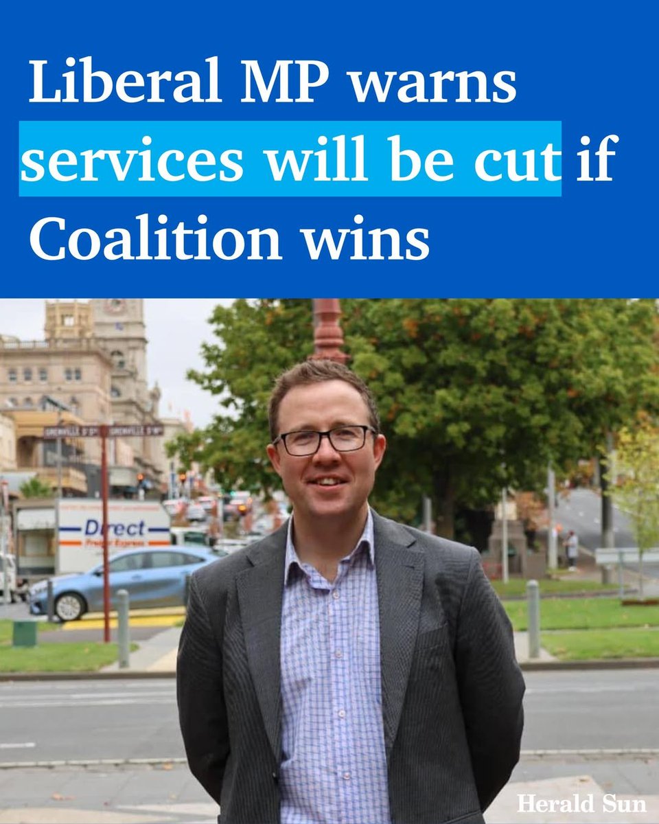 aaronsmith's tweet photo. Apparently, Lib MP Joe McCracken’s confession on some obscure libertarian podcast about the Vic Liberals' plan for sweeping cuts hasn’t gone down well internally in the party.
That was meant to be a secret.
I guess Kennett didn't campaign on closing down 350 schools, yet.... https://t.co/4U73JOy4Cy