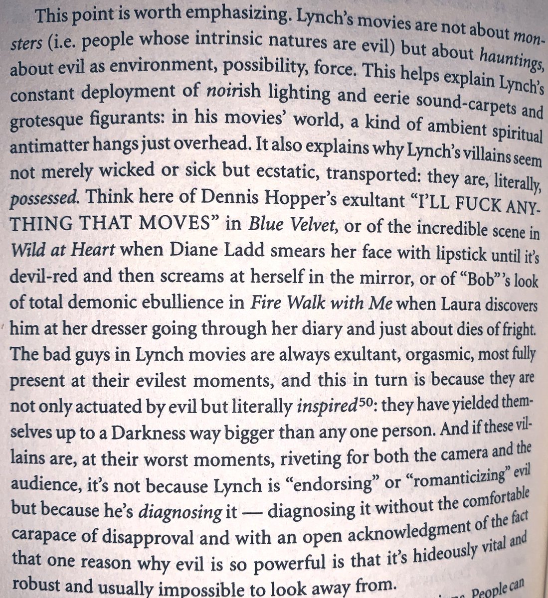 Reposting this part of the dfw lynch essay bc I think it so succinctly captures what made lynch so special