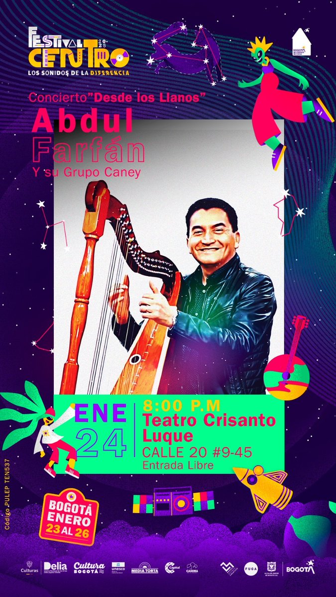 ¡¡FESTIVAL CENTRO 2025 - CONCIERTO DESDE LOS LLANOS!!. Invitadísimos a este maravilloso concierto con dos  grandes artistas del folclor llanero, el Maestro <a href="/Waltersilva_/">Walter Silva</a> y el Maestro <a href="/Abdul_Farfan/">ABDUL FARFAN</a> y su grupo Caney. enero 24, 8:00 pm <a href="/FestivalCentro/">FestivalCentro</a> 2025. ¡¡Entrada Libre!!