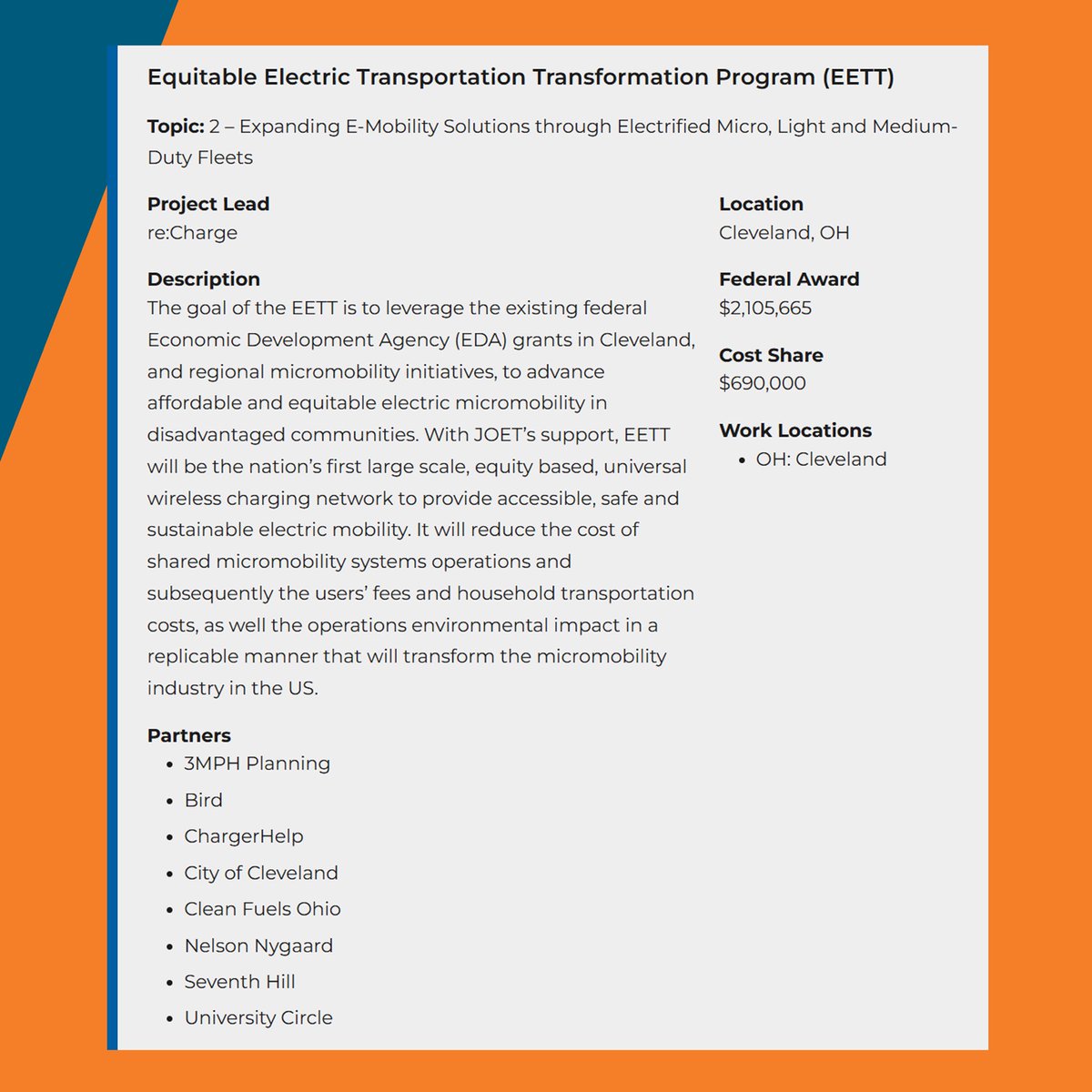 🌟 Seventh Hill is thrilled to announce that we’re part of the team awarded $2.1 million in federal funding for the Equitable Electric Transportation Transformation (EETT) Program! ⚡🛴

Check out more details about this program and our proposal here: driveelectric.gov/communities-ta…