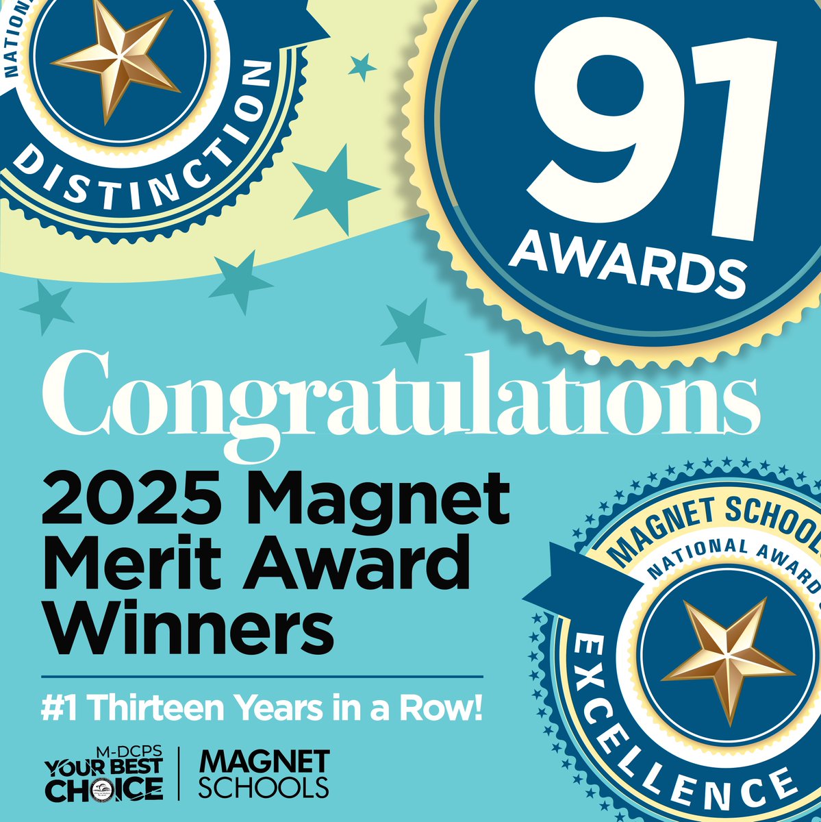 Miami-Dade Schools (@mdcps) on Twitter photo 91 Magnet Schools of America Merit Awards! A historic moment for <a href="/MDCPS/">Miami-Dade Schools</a> as we continue to fuel our passion to keep innovating and providing the best education for every student. #MagnetSchools
#YourBestChoiceMDCPS <a href="/MagnetSchlsMSA/">Magnet Schools of America</a> <a href="/miamimagnets/">Miami Magnet Schools</a> 91 Magnet Schools of America Merit Awards! A historic moment for <a href="/MDCPS/">Miami-Dade Schools</a> as we continue to fuel our passion to keep innovating and providing the best education for every student. #MagnetSchools
#YourBestChoiceMDCPS <a href="/MagnetSchlsMSA/">Magnet Schools of America</a> <a href="/miamimagnets/">Miami Magnet Schools</a>