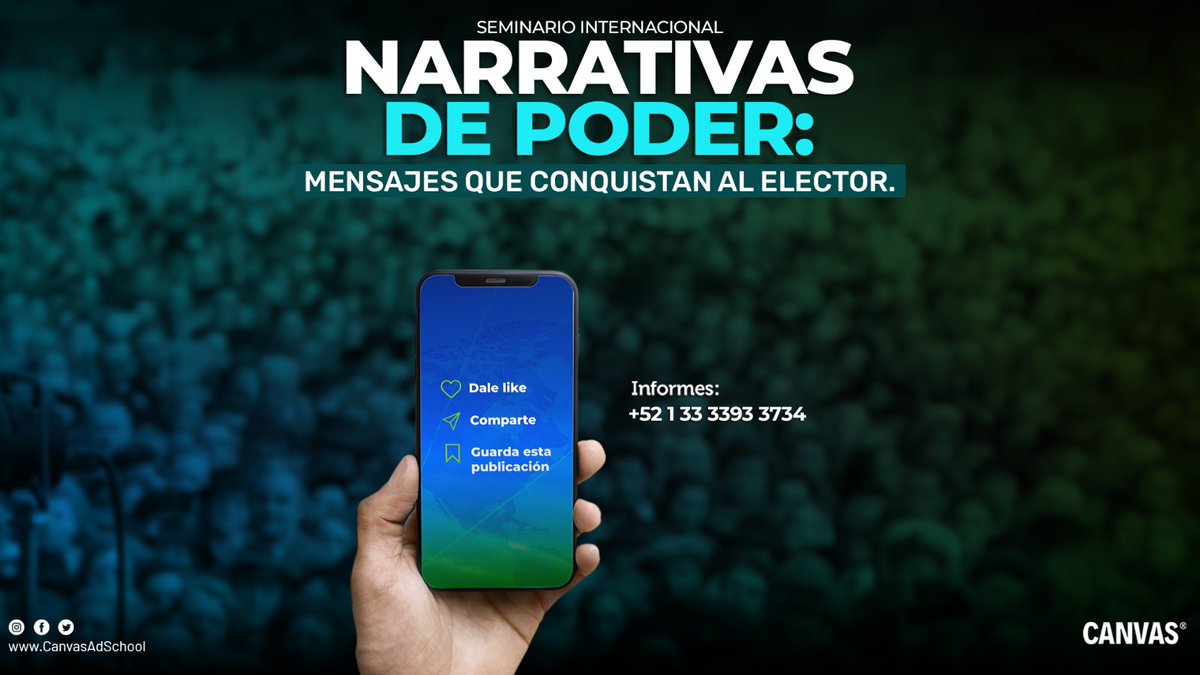 CanvasAdSchool's tweet photo. 👤Los políticos más relevantes son los que tienen un mensaje poderoso e inspirador que llega a la mente y el corazón de las personas. 

🎤No es casualidad que los grandes oradores políticos de la historia sean recordados al día de hoy. El poder de la narrativa en política es inmenso para quienes saben leer el contexto social y comunicarse de manera auténtica, cercana y efectiva con la ciudadanía. 

🗓️Inicio: viernes, 31 enero.
🕧Duración: 40 horas impartidas en 1 mes. 
📱Modalidad: Zoom. 
👥 Harás networking con profesionales de la política de otros países de LatAm.
💼Clases impartidas por reconocidos comunicadores y estrategas políticos. 

¡Conoce el poder de los relatos e historias en la oratoria política!

💬Más información aquí: https://t.co/dJROtHPbcW
