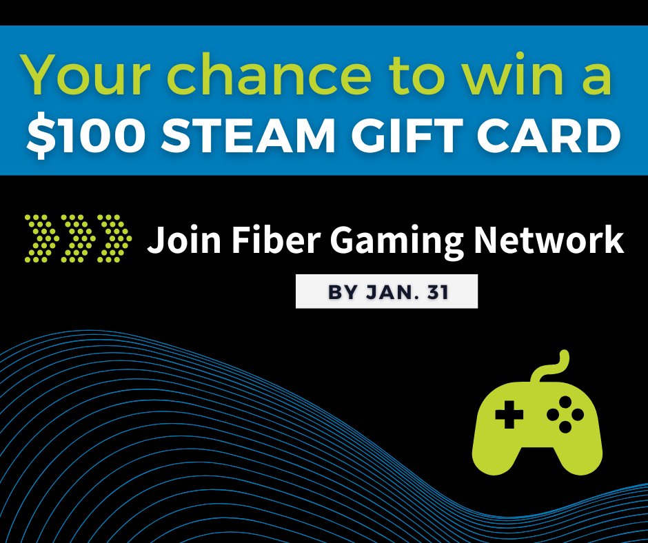 Attention all Gamers! 🎮

Join Fiber Gaming Network for free by Jan. 31st for a chance to win a $100 Steam gift card! 

Select "South Slope" when signing up (limit 5 per household).

Join at fibergamingnetwork.com— winner announced Feb. 1st! Good luck!