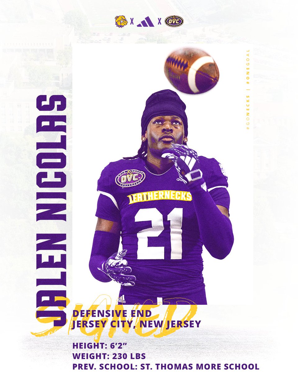WIUFootball's tweet photo. Welcome to the Leatherneck family, Jalen Nicolas!             📱@NicolasJalen
🏈 DE

#GoNecks | #OneGoal | #ECI | #NSD25 https://t.co/qi6rOm2sHF