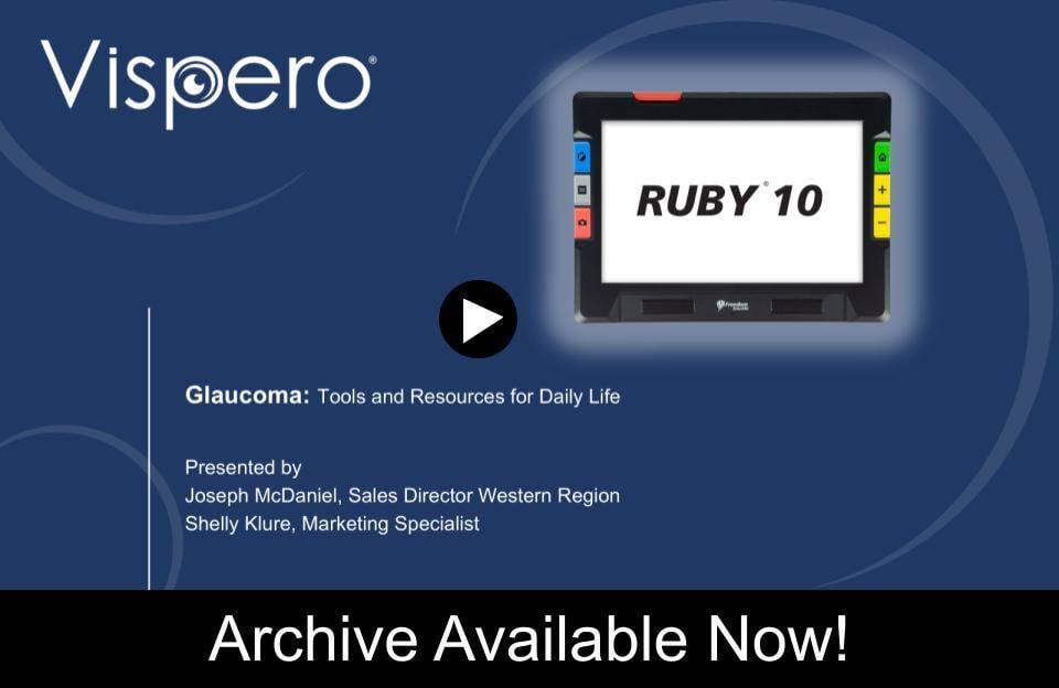 FreedomSci's tweet image. Did you catch the training webinar on January 9, "Glaucoma: Tools and Resources for Daily Life?" In case you missed it, watch or listen to the archive now! hubs.ly/Q032TjCw0

#GlaucomaAwareness #VisperoTraining #LowVision