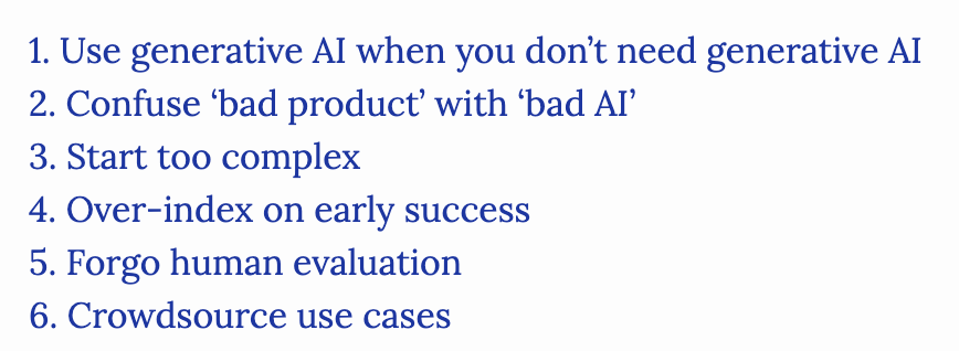 chipro's tweet image. Wrote a quick note (with examples) of common pitfalls that I’ve seen, both from public case studies and from my personal experience.
huyenchip.com/2025/01/16/ai-…
Would love to hear from your experience about the pitfalls you've seen!