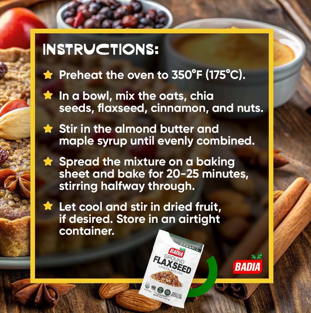 Elevate your #snacks with natural, wholesome ingredients that taste as amazing as they make you feel! Badia's Whole #ChiaSeeds, Ground #Flaxseed, and fragrant #Cinnamon bring the perfect balance of #flavor and #nutrition to your pantry. 

🛒 SHOP NOW: bodega.badiaspices.com/shop