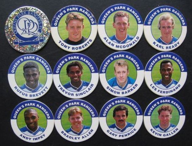 PremiershipYrs's tweet photo. Do you remember Gerry Francis' exciting QPR side of the mid 90s? Well they're back, in pog form!

#QPR #WeRQPR #90s #Pogs @retroQPR https://t.co/lncWWMYet8