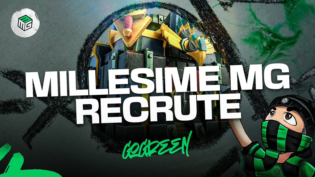💚RECRUTEMENT OUVERT
#GoGreen

- HDV17
- Rush Legend League
- Ligue &amp; Gdc H24
- JDC &amp; Capitale 
- Serveur clan &amp; communautaires 
- Esport (hors rooster MMG)

➡️Rejoinez notre Discord : 
discord.gg/wCWMaDhtzY

💚RT apprécié