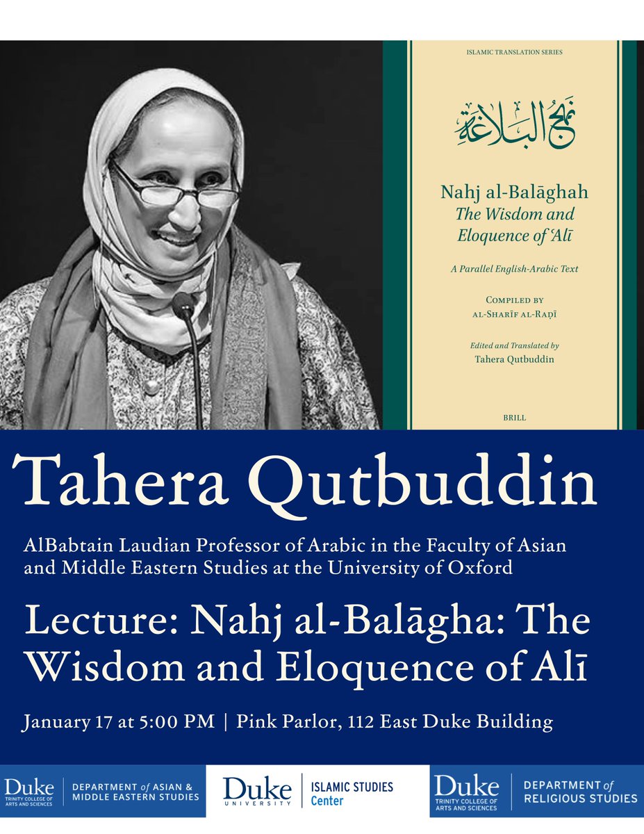 Tomorrow, Professor Qutbuddin will present at Duke University at 5:00 PM. We hope that you can join us!