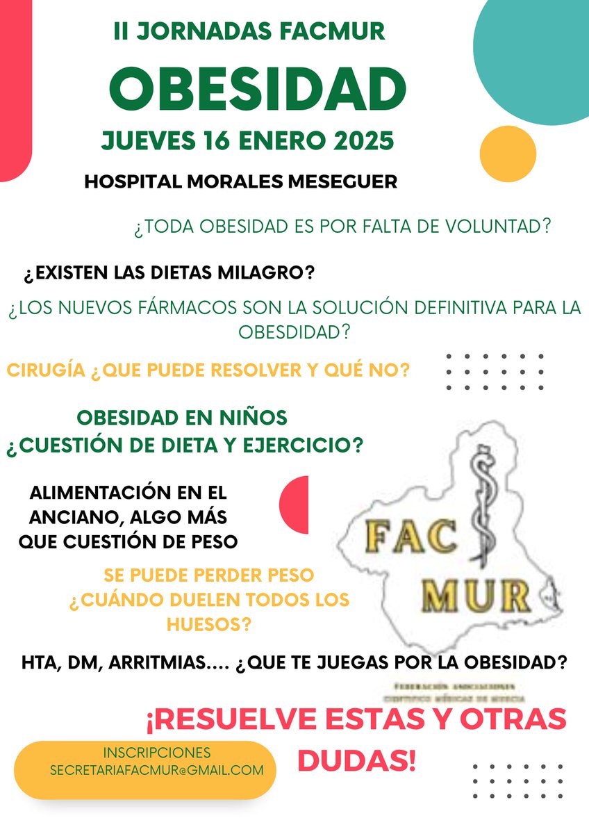 Enhorabuena, FACMUR, por estas 2° Jornadas que han tenido hoy lugar.

Y enhorabuena a nuestro compañero, el Dr Juan Reyes Fernández, por su ponencia sobre obesidad y dolor articular.

👏🏻👏🏻👏🏻👏🏻