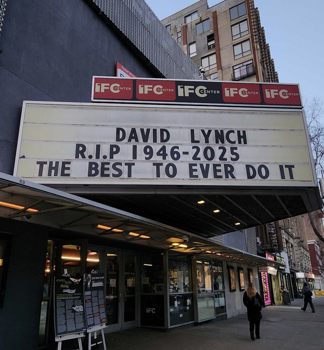 "There's nothing like the big screen. The cinema is really built for the big screen and big sound, so that a person can go into another world and have an experience." - David Lynch

In recognition of the passing of a true cinema visionary, our marquee will be dark tonight.