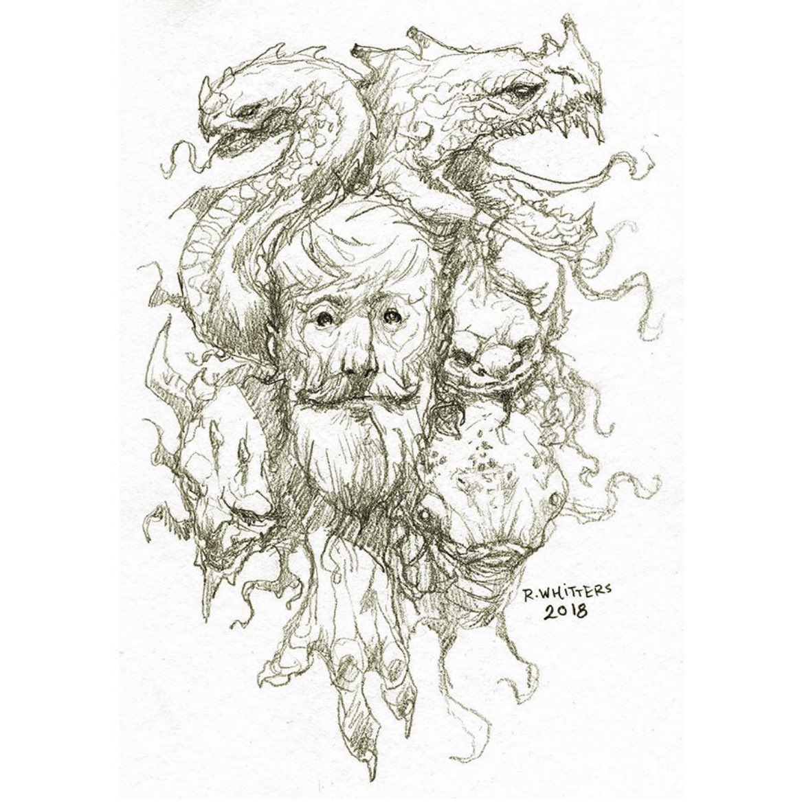 Today’s thread has nothing to do with the old self portrait below… it’s actually about how I love to draw things in comparative scale. I’m addicted to it, and it makes me feel like these little creatures really come to life more when in context with each other. So, here we go!