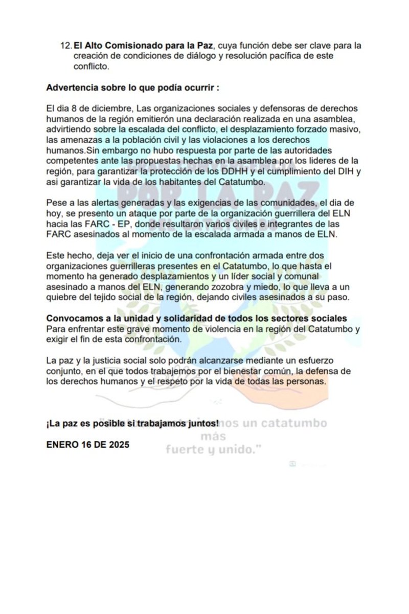 Asociación por la Unidad Campesina del Catatumbo tweet media
