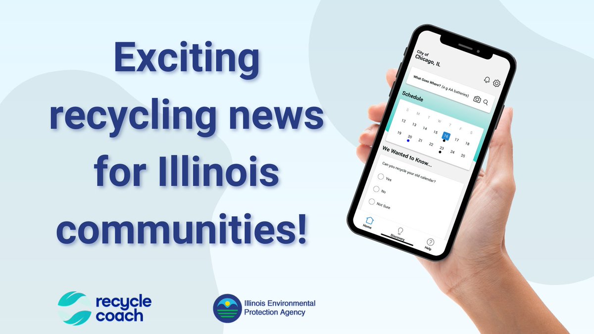 Exciting news for IL communities! <a href="/ILEPA/">Illinois EPA</a> &amp; @RecycleCoachAppare partnering to help your residents recycle right! ♻️
✅ No cost to Illinois communities
✅ Gain searchable “What Goes Where” tool
✅ Calendars, notifications, and reminders

Learn more: bit.ly/4jg8rnJ
