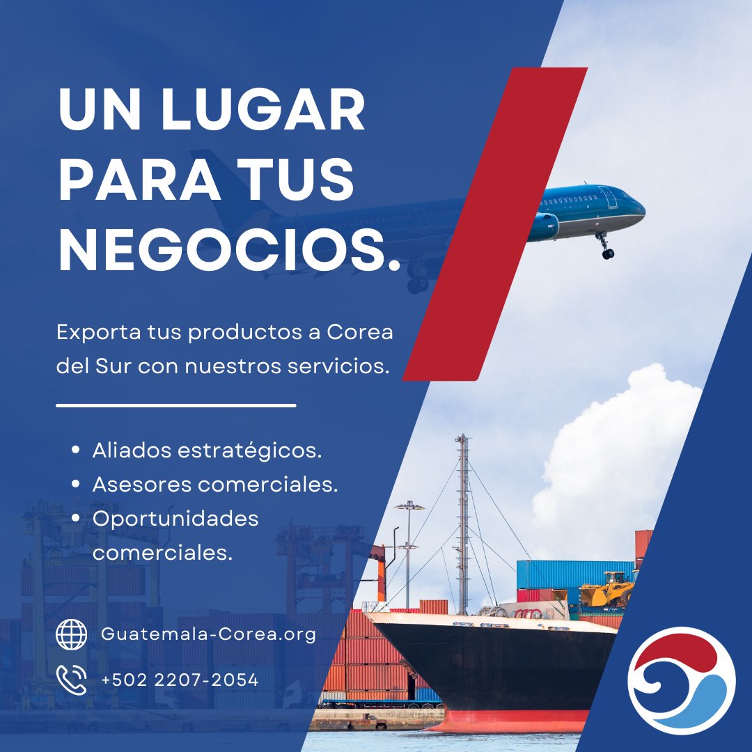 CamCorGt's tweet photo. 🇰🇷🚢¿Interesado en encontrar nuevos mercados? ¿En llevar tus productos a nuevos horizontes?
Aprovecha los servicios #camcor para facilitar la exportación de tus productos.🤝 https://t.co/VIHidIILyk