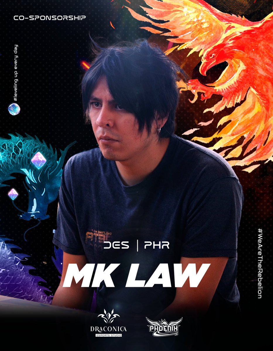DraconicaES's tweet image. De la mano de @PhoenxRebellion  damos la bienvenida a @MKLawnatic_SSBU, uno de los mejores jugadores del país con victoria internacionales y parte de la familia MK, llega a Draconica Esports y Phoenix Rebelion en un poderoso  Co-Sponsor.

Law es un jugador que rompe fronteras y…