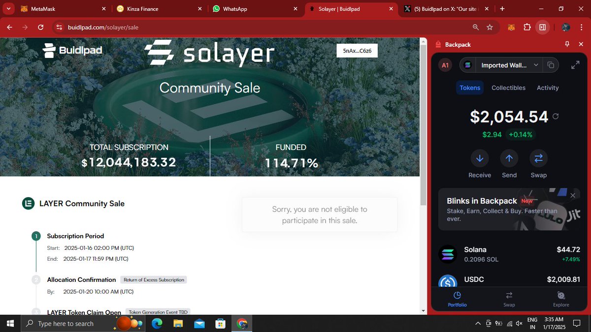 RPD8605's tweet photo. @buidlpad i’ve passed kyc early but still not eliguble . 
wallet address -5nAxs87kyMAuHFvoxf2oWhbosTLVTX4bTLxvrG4xC6z6
  please check this https://t.co/iv7U9g5hb0