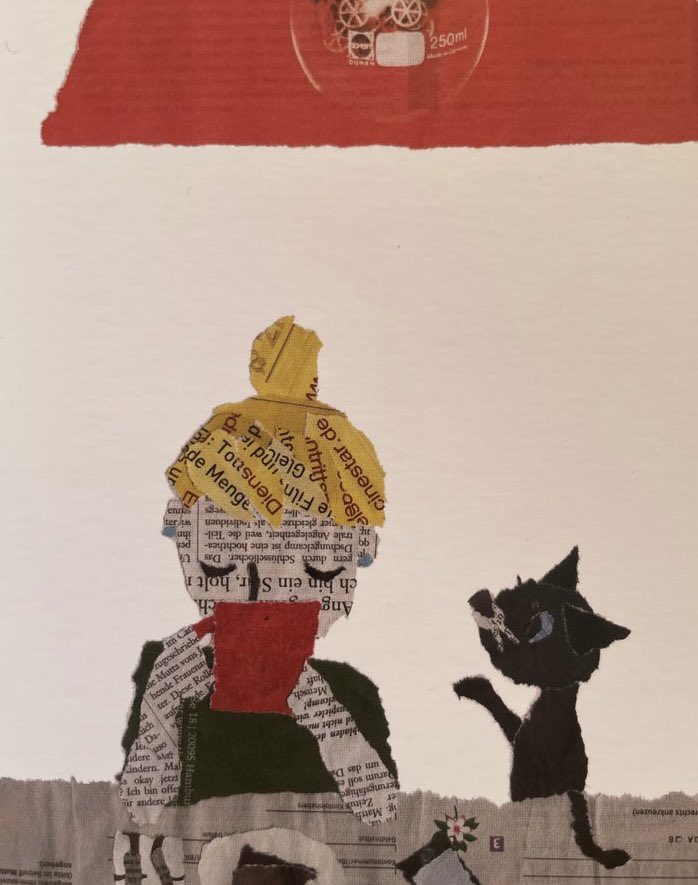 ちぎり絵で作った作品です。

「cafe」