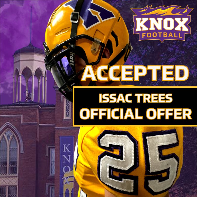 IsaacTrees78's tweet image. I’m blessed and honored to receive my first offer at @FB_KnoxCollege. @CoachDoughtyp @BrianPitzerII
