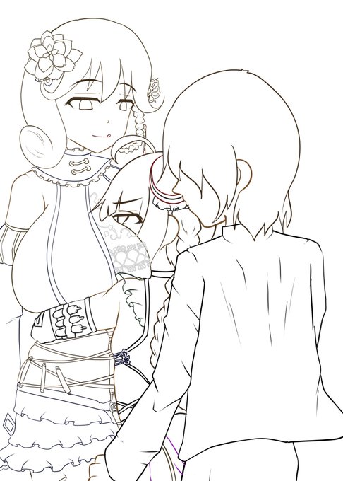 今日の朝活。
春花様も来てくれたので描き直してます。 