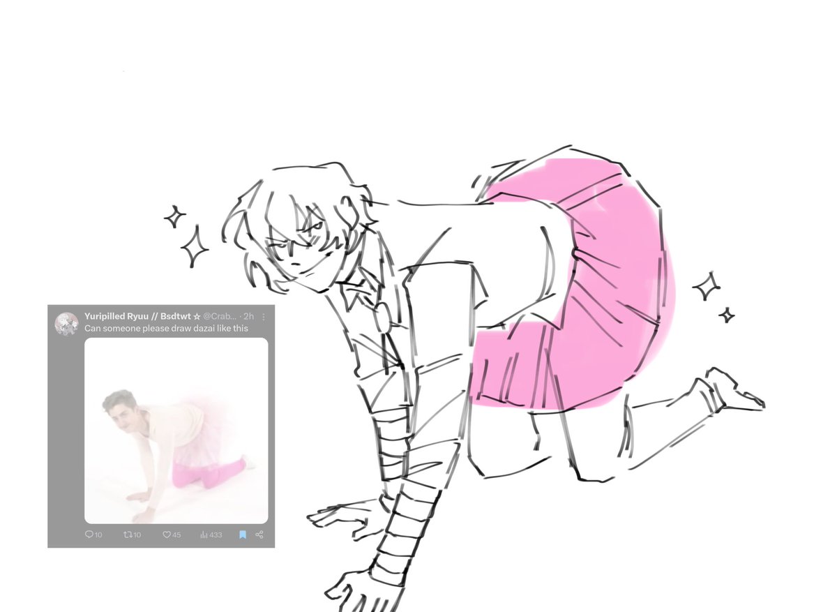 tarieing's tweet image. I need more humiliating poses to draw Dazai on