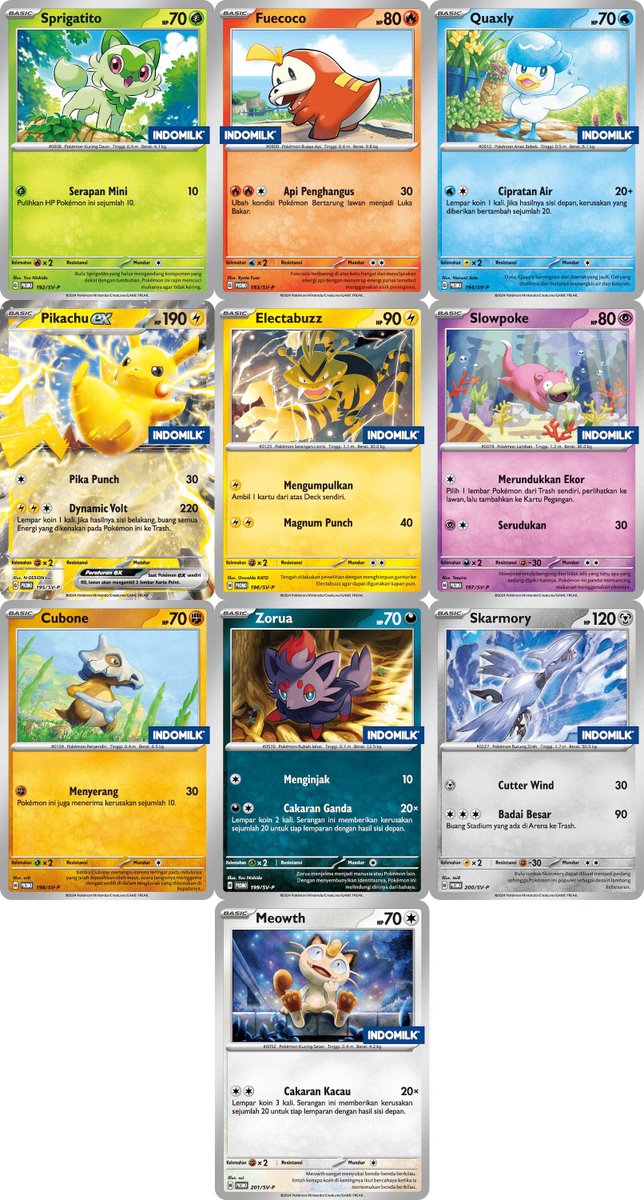 Pokemon Indonesia is launching a new Pokemon Card promotion in collaboration with Indomilk. You can obtain Indomilk stamped promo cards (out of 10 collectable cards) in their special Indomilk Kids Pokmon edition. Pokemon Indonesia is launching a new Pokemon Card promotion in collaboration with Indomilk. You can obtain Indomilk stamped promo cards (out of 10 collectable cards) in their special Indomilk Kids Pokmon edition.