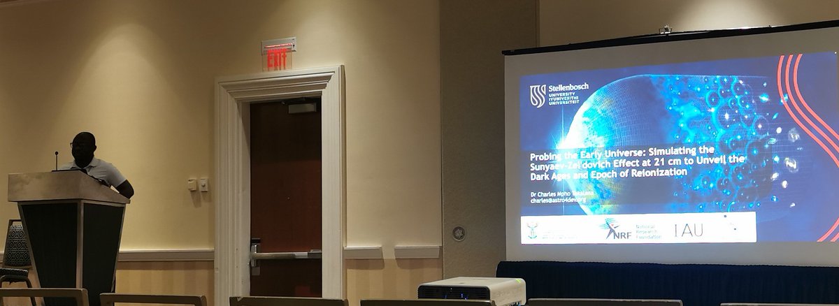 Well done <a href="/AstroCharlesT/">Dr Charles Takalana</a>... Rocking his science talk and sharing his astronomy research (sorry not the best photo from where I was sitting). <a href="/Astro4Dev/">IAU-OAD</a> is lucky to have such a multiskilled Deputy Director 🙂👍 #AAS245