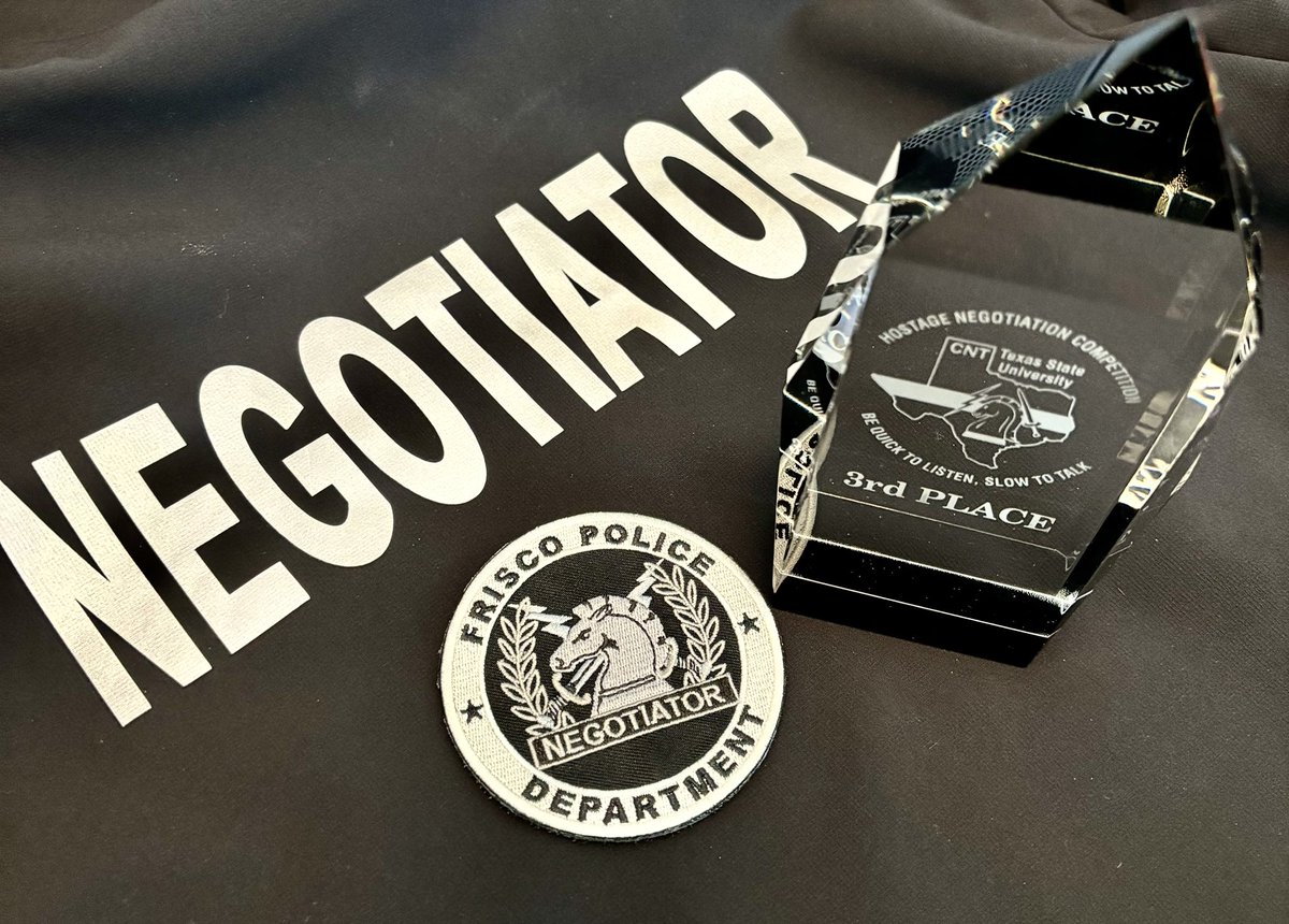 Congratulations to <a href="/FriscoPD/">Frisco Police</a> Crisis Negotiation team for placing 3rd out of 33 teams from across the country in the 35th Annual Hostage Negotiation Competition at Texas State University.  This team demonstrated why most of our critical incidents end in a peaceful surrender.