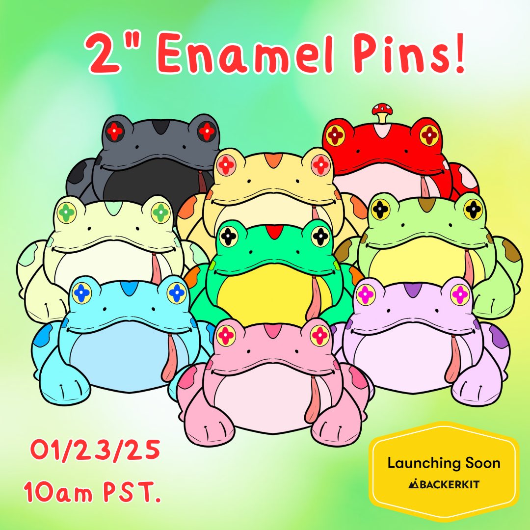 everhallowarts's tweet photo. Allow me to reintroduce myself: I’m Ab, founder of Everhallow Arts 🔮We’re an indie cozy/cottagecore merch brand with a passion for all things plush! 

The first product launch is going to be the Cuddle Frogs: plush-inspired enamel pins 🐸💚 

#cuteart #enamelpin #frog #toad https://t.co/8D7CAwUqEe