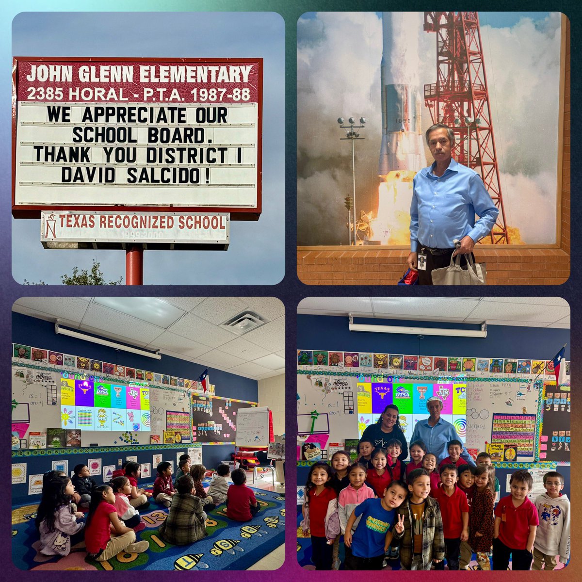 Glenn Elementary (@nisdglenn) on Twitter photo 🤩Thank you to our <a href="/NISD/">Northside ISD</a> School Board for your service and advocacy for public education! 🍎We were honored to host District 1, Mr. David Salcido, as he read to our amazing Astronauts in Ms. Mercado’s Kinder class! 📕 👨🏼🚀🚀<a href="/michelleRfine/">Michelle Fine✨</a> <a href="/JGELEMVP/">Alfonso Cruz</a> <a href="/RootEdSA/">RootEd Texas</a> <a href="/tasbnews/">Texas Association of School Boards</a> 🤩Thank you to our <a href="/NISD/">Northside ISD</a> School Board for your service and advocacy for public education! 🍎We were honored to host District 1, Mr. David Salcido, as he read to our amazing Astronauts in Ms. Mercado’s Kinder class! 📕 👨🏼🚀🚀<a href="/michelleRfine/">Michelle Fine✨</a> <a href="/JGELEMVP/">Alfonso Cruz</a> <a href="/RootEdSA/">RootEd Texas</a> <a href="/tasbnews/">Texas Association of School Boards</a>