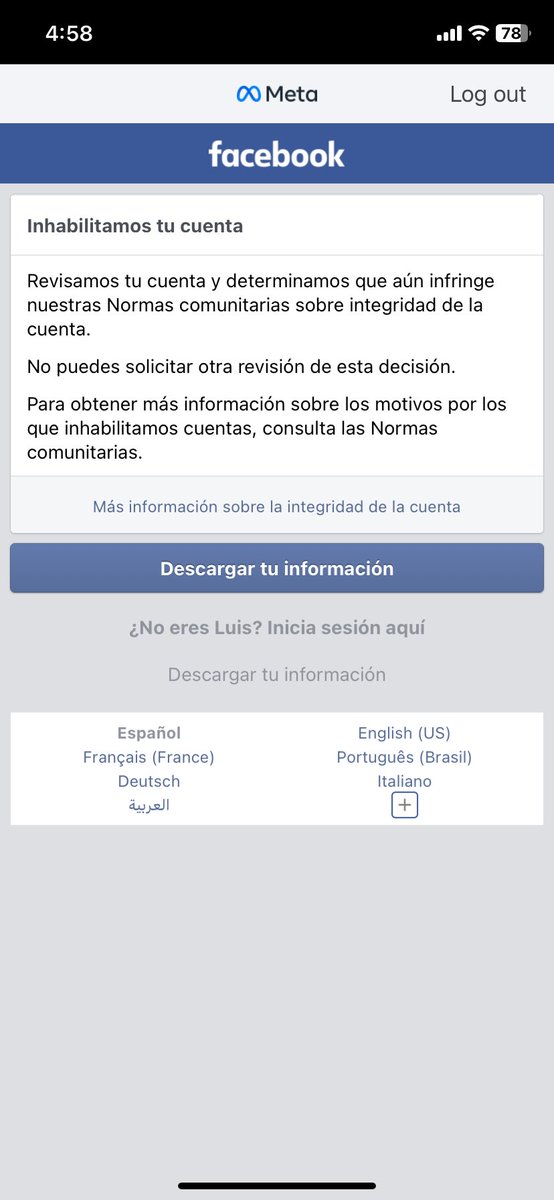 Arteta_25's tweet photo. #MetaRespode quiero saber cómo mierda puedo utilizar nuevamente meta Facebook sin que vengan y me inhabiliten de manera estúpida. https://t.co/c5LPON81iW