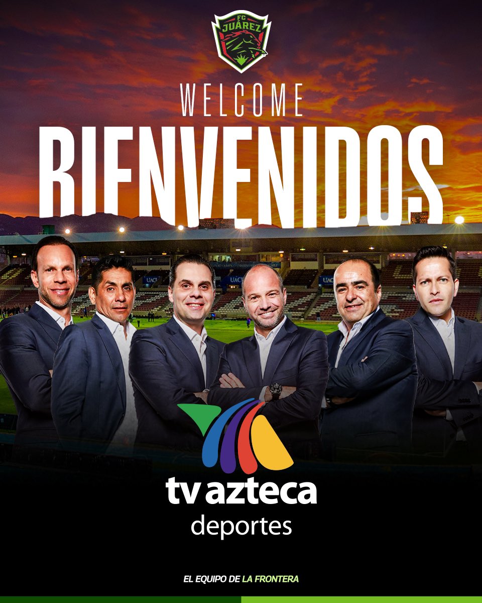 fcjuarezoficial's tweet photo. 🫂 ¡Bienvenidos a la frontera más fabulosa y bella del mundo, carajo! @AztecaDeportes #BravosEnAzteca https://t.co/CqECB1kRuP