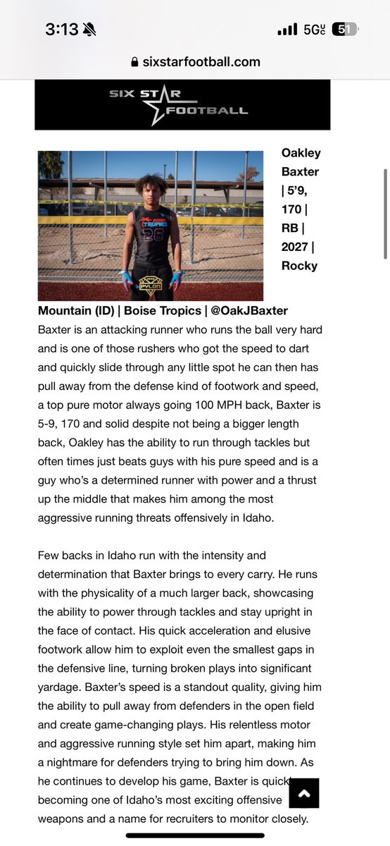 Thank you <a href="/sixstarfootball/">Six Star Football | PLUS+</a> ll for the write up from <a href="/Pylon7on7/">Pylon 7on7 Football</a> Vegas!

<a href="/BoiseTropics/">Boise Tropics</a> <a href="/papaoliver3/">LAMONT OLIVER</a> <a href="/BanksBoy89/">Andre Banks</a> <a href="/PGregorian/">Paul Gregorian</a> <a href="/BrandonHuffman/">Brandon Huffman</a> <a href="/PrepRedzoneID/">Prep Redzone Idaho</a> <a href="/IdahoRecruitHub/">Idaho Recruit Hub</a>