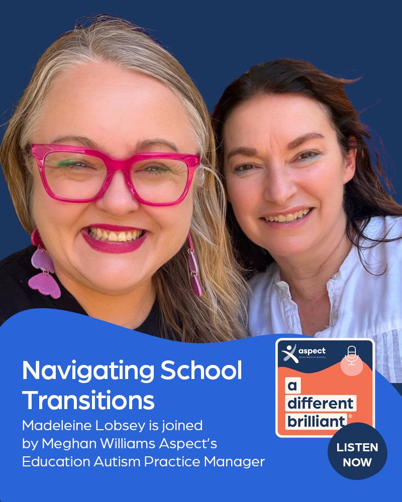 Aspect (Autism Spectrum Australia) (@aspectaus) on Twitter photo Going back to #school can be both exciting and challenging! 📚👩🦰 Our new podcast episode explores strategies that can be implemented to help #Autistic students adapt and thrive! 🙌 Listen to 'a different brilliant' on your #podcast app. 
#autism #education #teacher #autismSupport Going back to #school can be both exciting and challenging! 📚👩🦰 Our new podcast episode explores strategies that can be implemented to help #Autistic students adapt and thrive! 🙌 Listen to 'a different brilliant' on your #podcast app. 
#autism #education #teacher #autismSupport