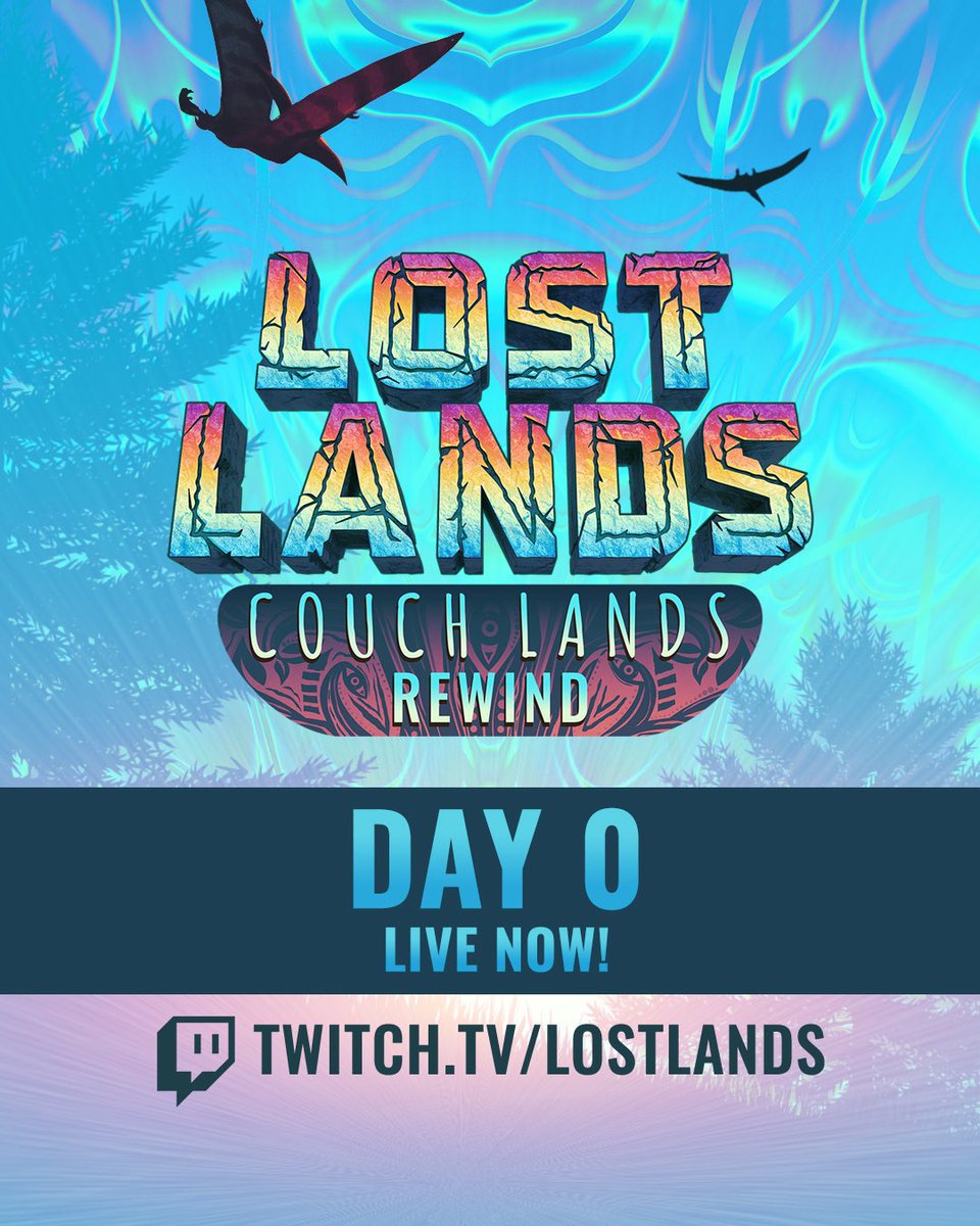 lost_lands's tweet photo. Couch Lands Rewind is LIVE! Come hang in the Twitch chat with us 🦖 https://t.co/fVqJWtcRZr