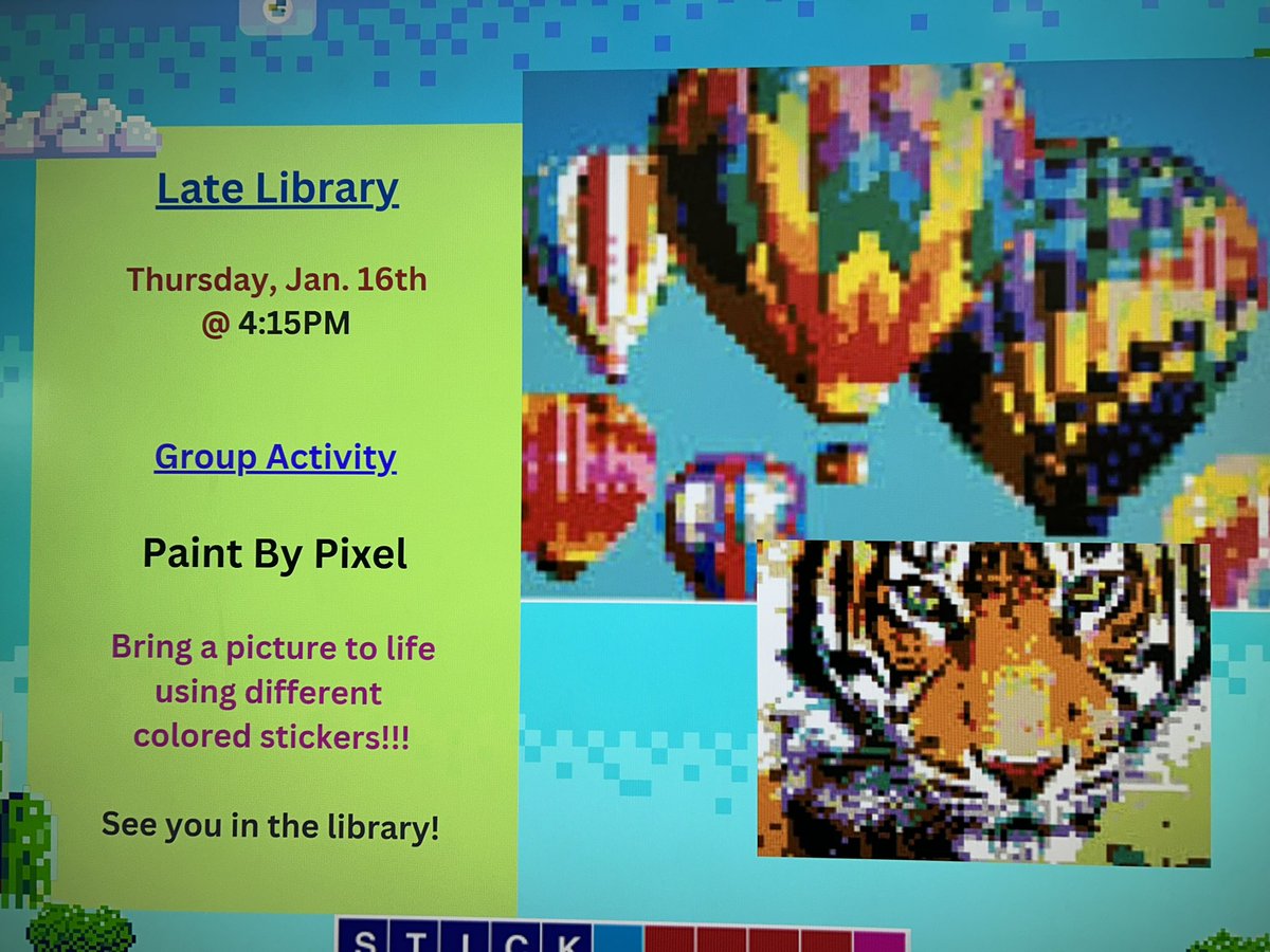 LibraryODMS's tweet image. Late Library: #PaintByPixels