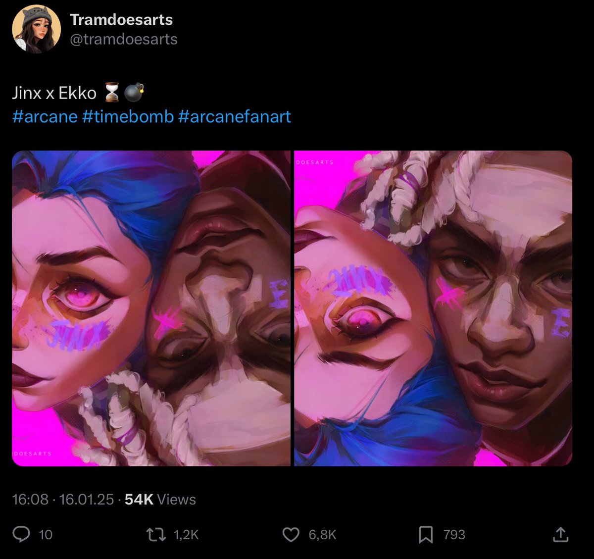 tramdoesarts's tweet image. Omgg I muted my notifications and thought this artwork only had 1 like (which honestly wouldn’t surprise me on X/Twitter). Then I came back 5 hours later and saw that 6,8k people actually liked it?? 😭 I’m so grateful for all the love on this piece!! You guys are amazing 💖