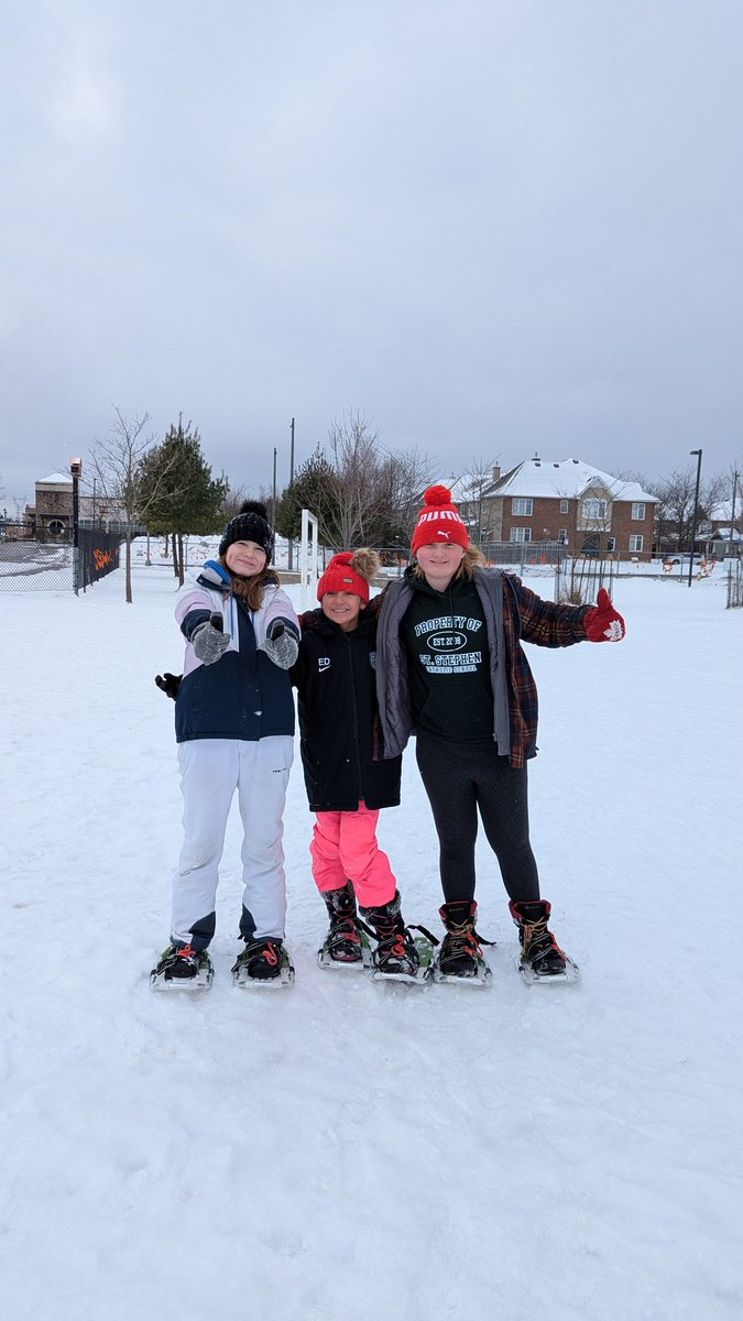 MrsMnich's tweet photo. Snowshoe fun with the Gr. 5/6's!  @StStephenOCSB https://t.co/Lt8K7Pw57f