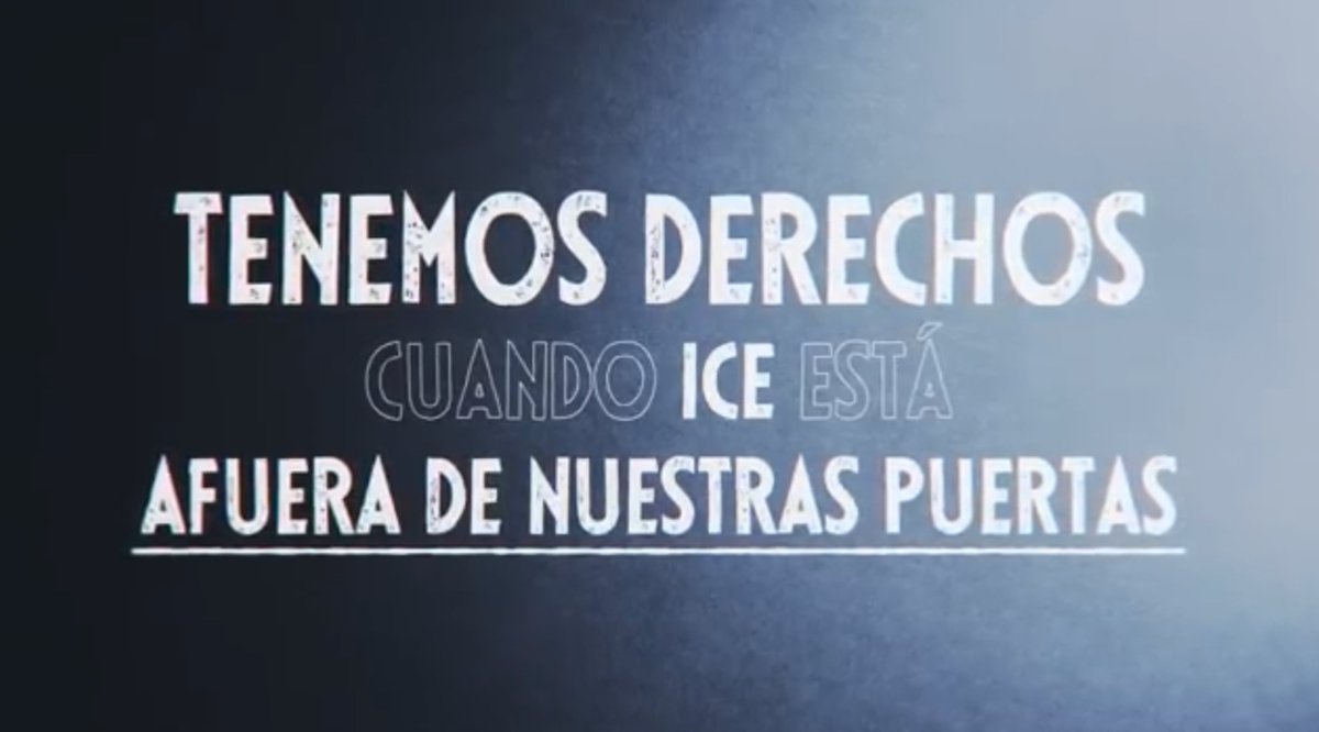 Compartimos este excelente y muy útil video creado por <a href="/ACLU/">ACLU</a>  sobre los Derechos de las Personas que Migran cuando se enfrentan a agentes de ICE. 

Recuerde que en este país todos tenemos derechos.
youtube.com/watch?v=5ExgUm…
