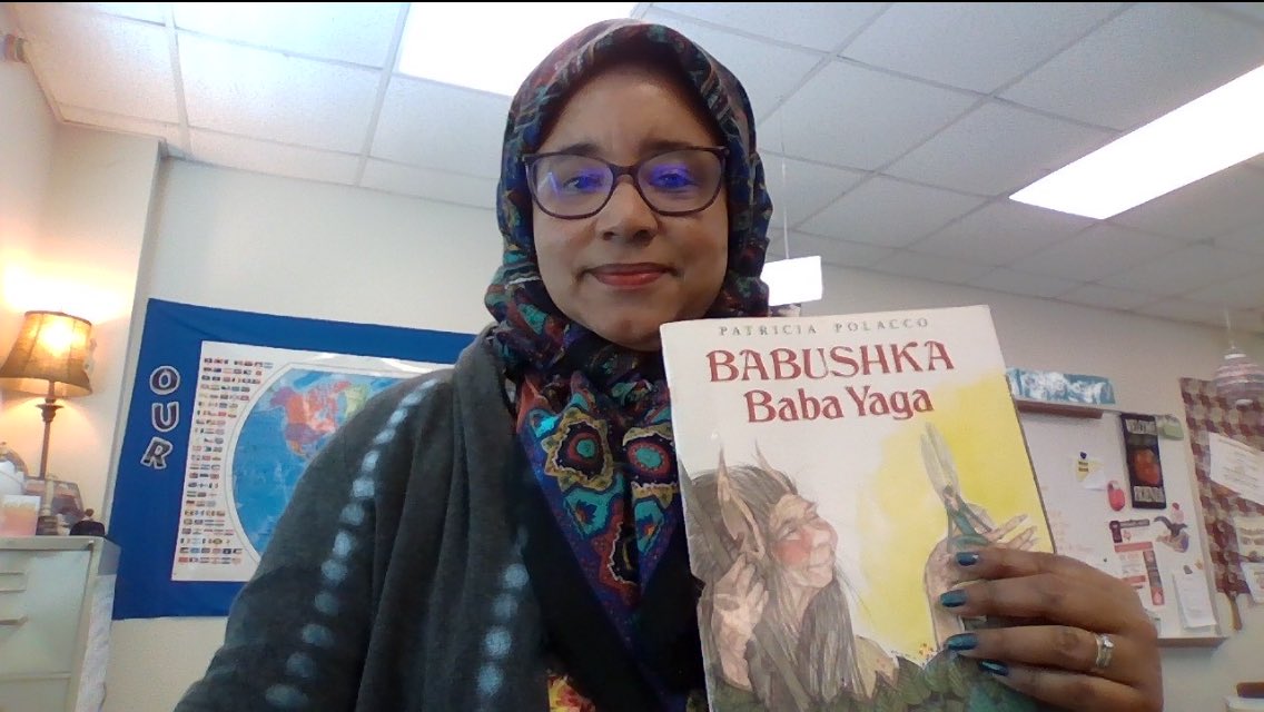 RealLifeTchr's tweet photo. Babushka Baba Yaga reading day. https://t.co/5QsDCBHoYi