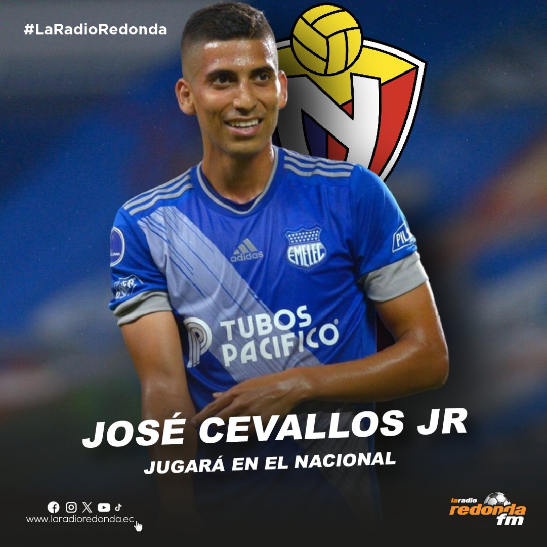 ATENCIÓN 🚨 | José Francisco Cevallos Jr. reforzará a El Nacional. El mediocampista ecuatoriano llegará al cuadro criollo tras su paso por el balompié de Kazajistán, en el Aktobe. En Ecuador jugó en Liga de Quito y Emelec.

Vía: <a href="/julioeparedes1/">julio Edison Paredes</a>

#YoSoyLaRadioRedonda 📻