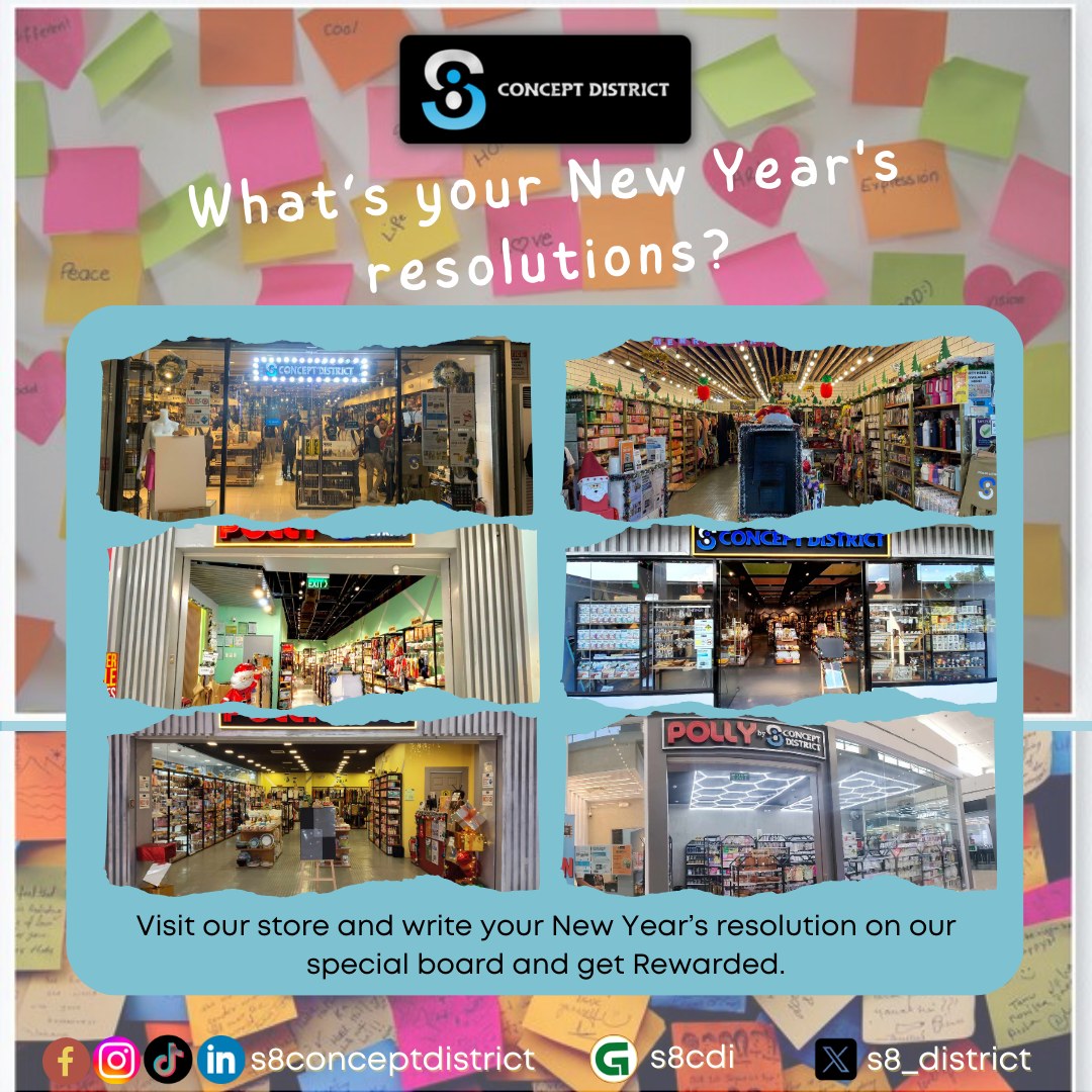 s8_district's tweet photo. Start 2025 with a resolution and a reward!
Visit us from January 16-22, share your resolution on our board, and get a freebie on us. Let's make this year unforgettable!
#ResolutionRewards #2025Goals https://t.co/18tWVxKmRA
