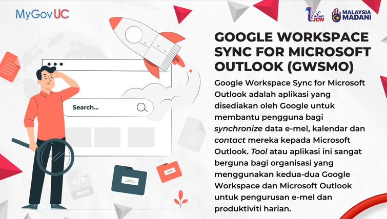 JDigitalNegara's tweet image. 📢Tips &amp;amp; Tricks: Google Workspace Sync For Microsoft Outlook (GWSMO) ✨✨

Sumber: Bahagian Pembangunan Perkhidmatan Gunasama Infrastruktur dan Keselamatan Digital, Jabatan Digital Negara

#tipsandtricks #googleform #JabatanDigitalNegara #malaysiamadani #digitalfirst #taatsetia