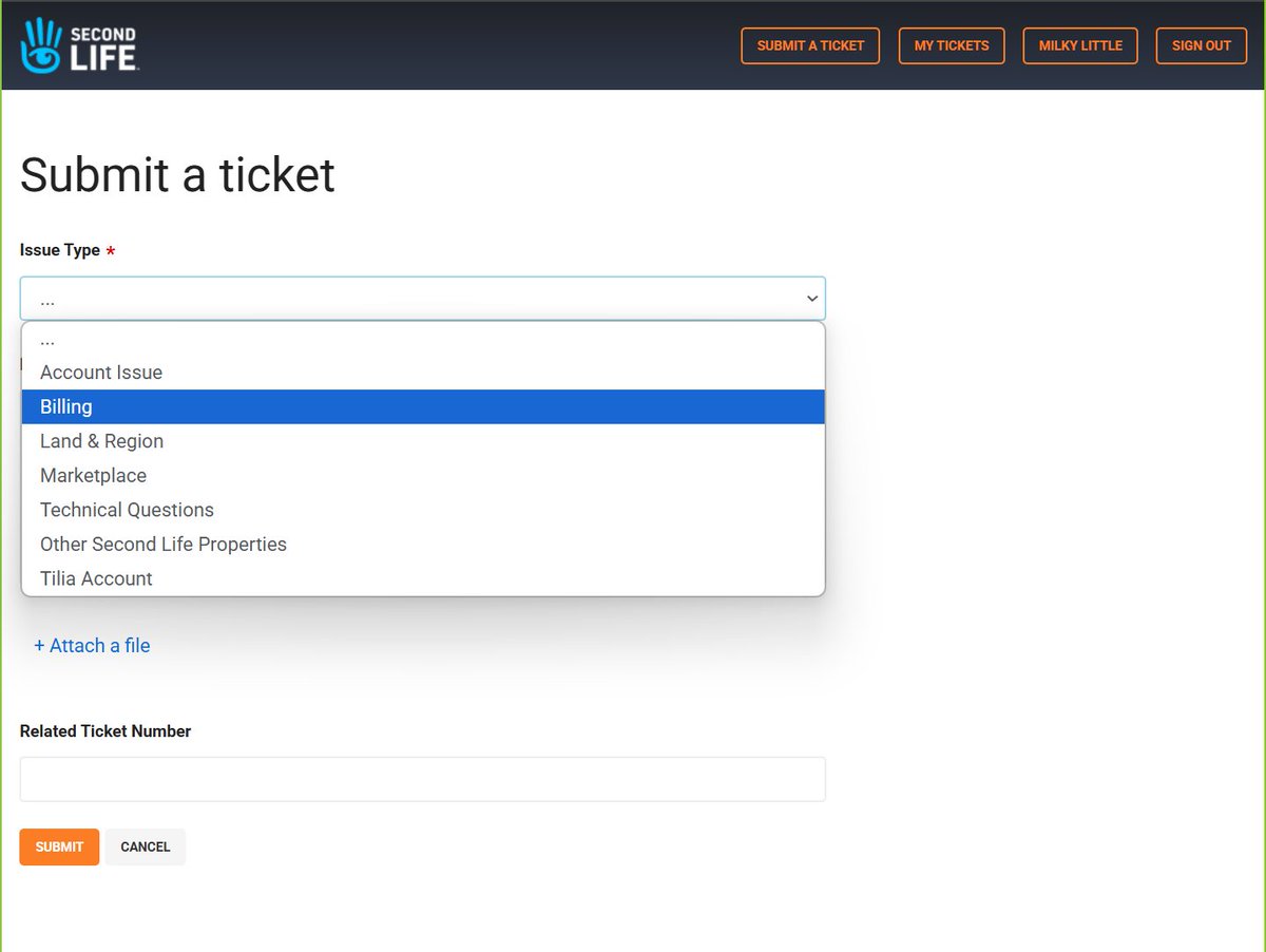 [ めも ] チケットを送る
マイページのヘルプ >サポートに連絡 >”SUBMIT A TICKET”から新規チケット作ります
問題タイプ（Issue Type）が複数出ない人は一度”MY TICKET”を押し、再度”SUBMIT A TICKET”を押すと複数選択できるようになります（支払いに関しては”Billing”）
※日本語でも大丈夫です
