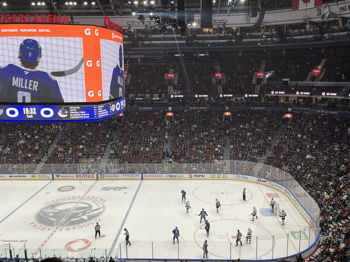 LAMD7989's tweet photo. WOW, first period this is disappointing.  Giving up 3 goals in the first ten minutes. We will see 2 &amp; 3 period. 
Look on the bright side…ticket prices will be going down 😜 https://t.co/Nw0HlPBi0q