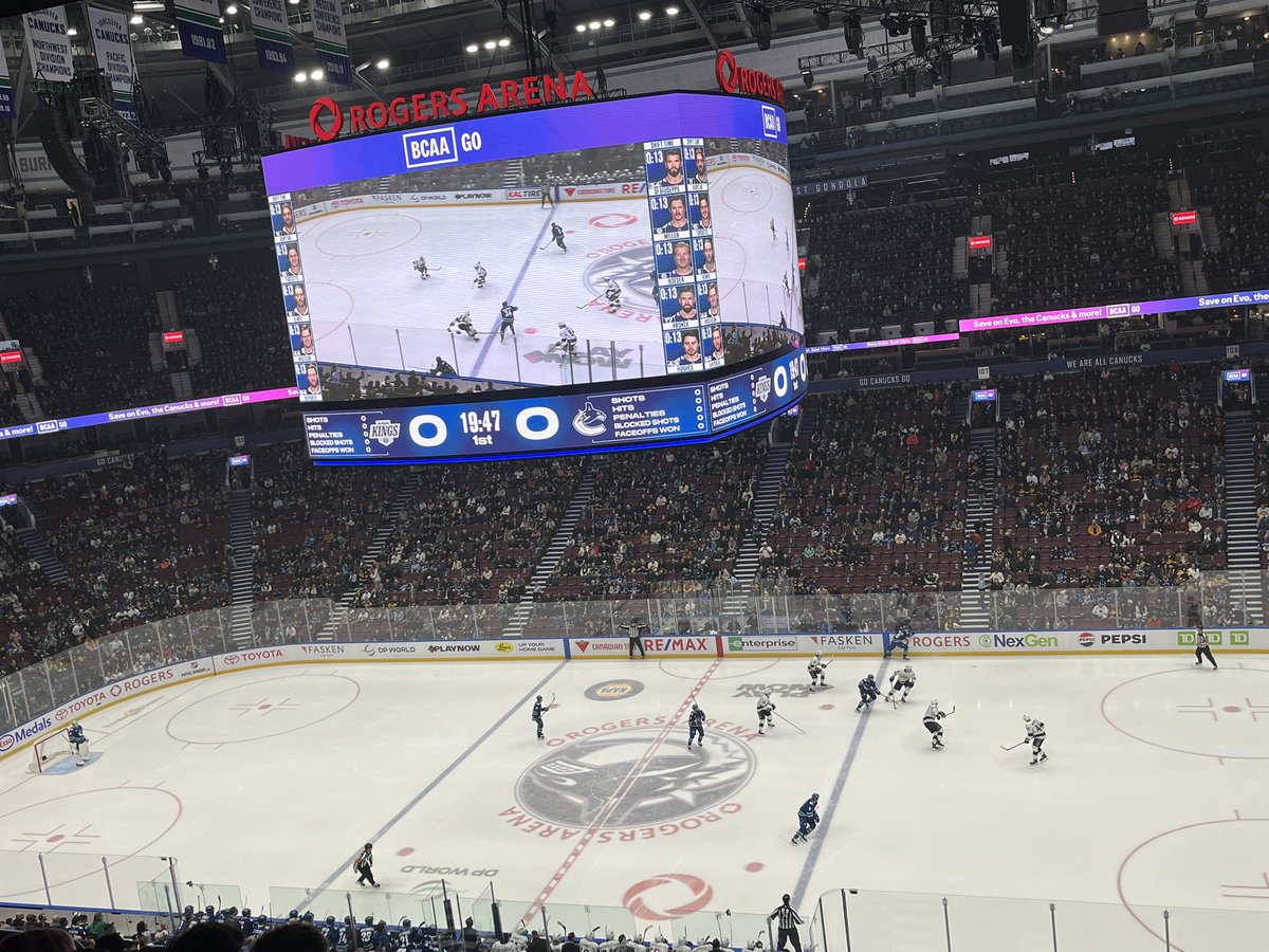 LAMD7989's tweet photo. WOW, first period this is disappointing.  Giving up 3 goals in the first ten minutes. We will see 2 &amp; 3 period. 
Look on the bright side…ticket prices will be going down 😜 https://t.co/Nw0HlPBi0q