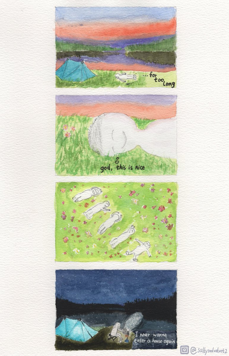 In and Out
来来←→回回

When I stay at home for too long...

#comic #watercolor #watercolorpainting #watercolorart #hiking #comicstrip